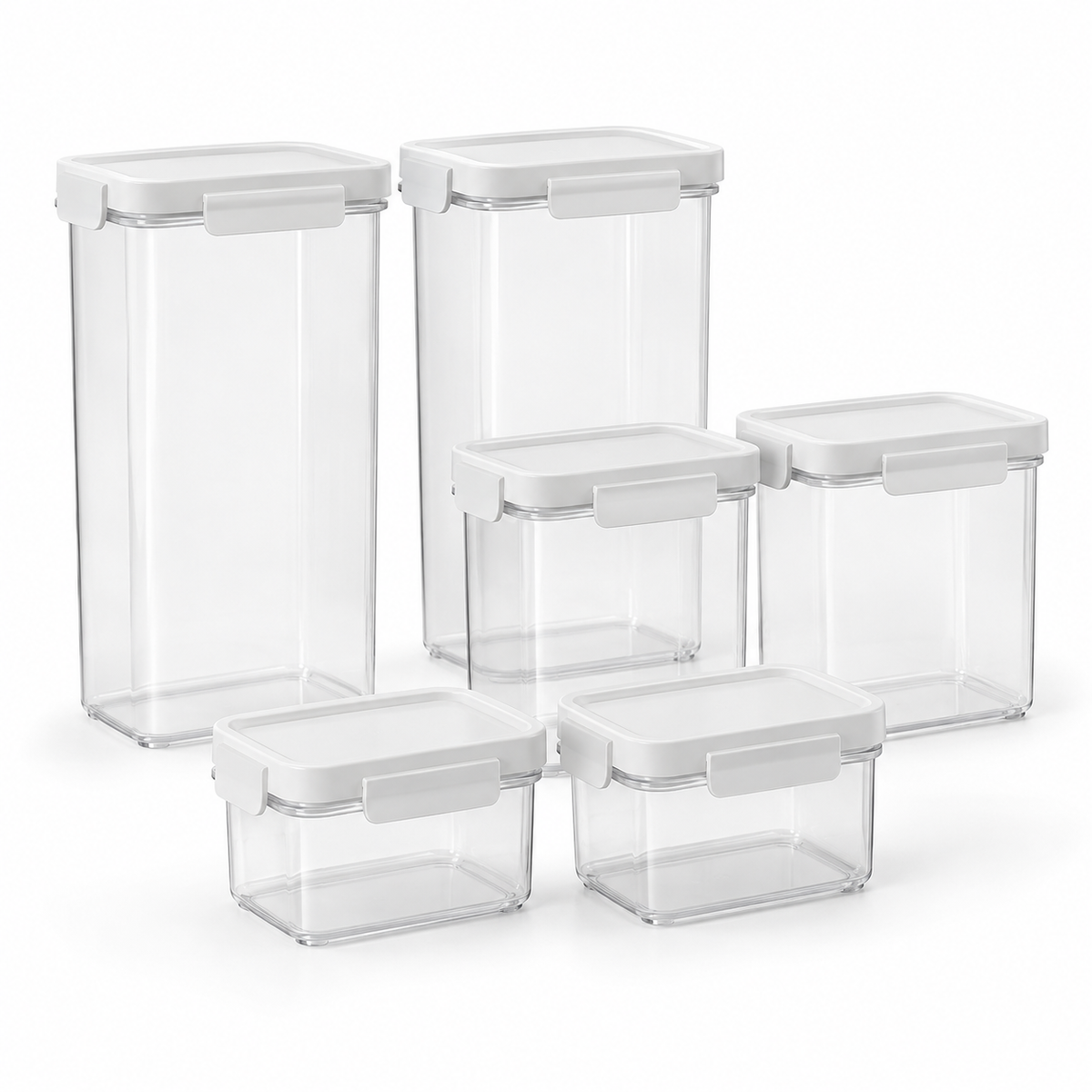 Clear Pantry Container Set, 6 Containers