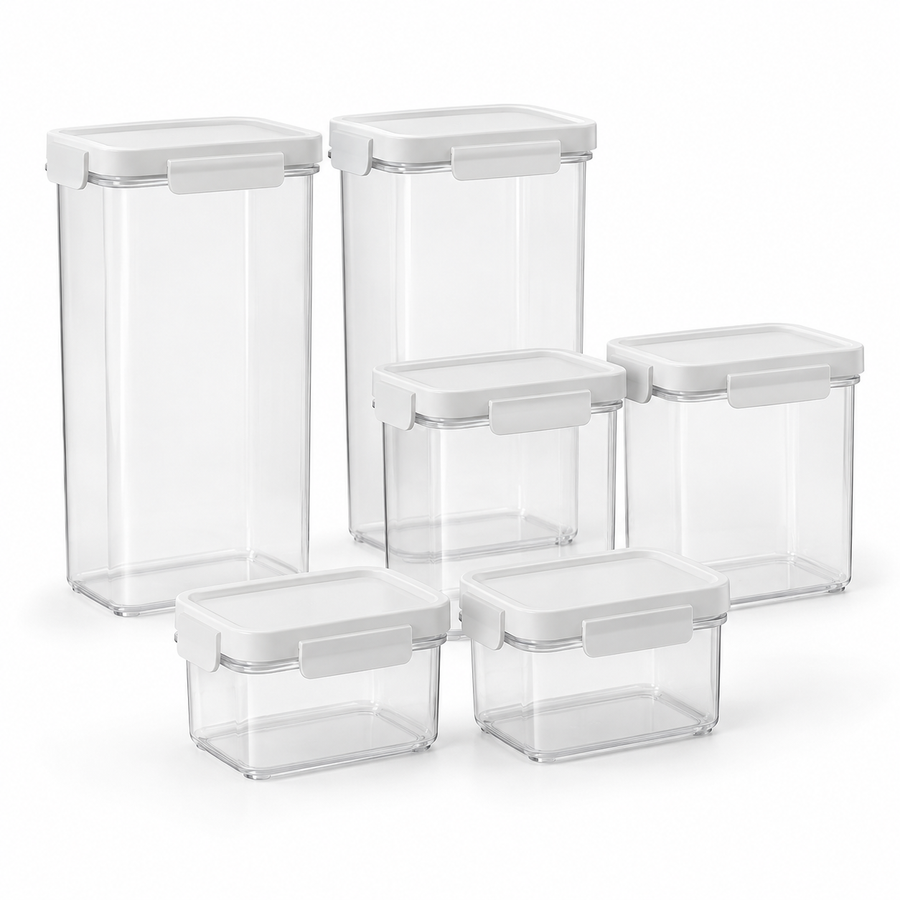 Clear Pantry Container Set, 6 Containers