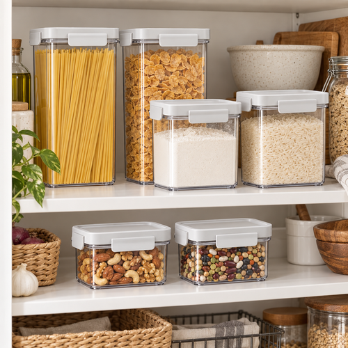 Clear Pantry Container Set, 6 Containers